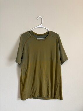 Lululemon Metal Vent Tech Short Sleeve Shirt 2.0 Capture Blue / Gold Spice large
